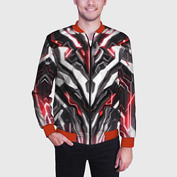 Бомбер мужской Неоновая кибер броня красная, цвет: 3D-красный — фото 2