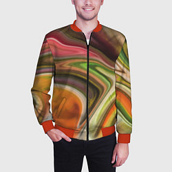 Бомбер мужской Waves colors, цвет: 3D-красный — фото 2