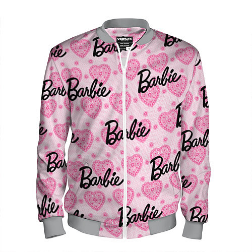 Мужской бомбер Логотип Барби и розовое кружево / 3D-Меланж – фото 1
