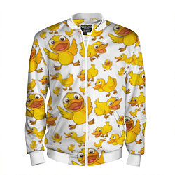 Бомбер мужской Yellow ducklings, цвет: 3D-белый