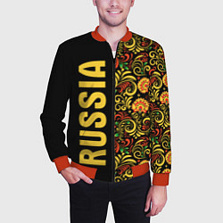 Бомбер мужской Russia хохлома, цвет: 3D-красный — фото 2