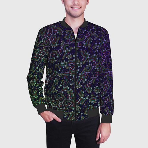 Мужской бомбер Космический треш / 3D-Черный – фото 3