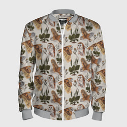 Бомбер мужской Совы и подорожник, цвет: 3D-меланж