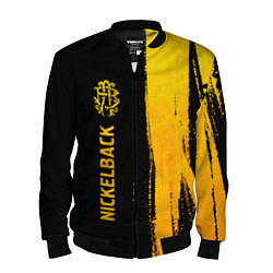 Бомбер мужской Nickelback - gold gradient: по-вертикали, цвет: 3D-черный
