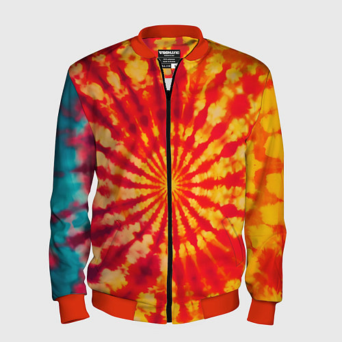 Мужской бомбер Тай дай солнце / 3D-Красный – фото 1