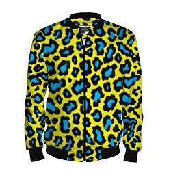 Бомбер мужской Кислотный леопард паттерн, цвет: 3D-черный