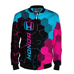 Бомбер мужской Honda - neon gradient: по-вертикали, цвет: 3D-черный