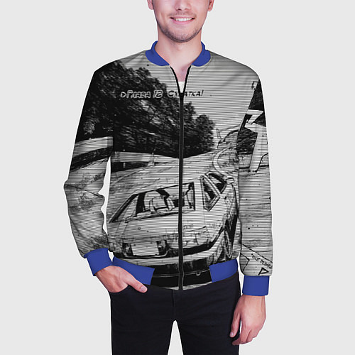 Мужской бомбер Тойота ae 86 - Инициал ди / 3D-Синий – фото 3