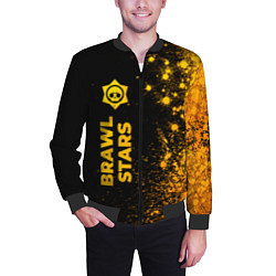 Бомбер мужской Brawl Stars - gold gradient: по-вертикали, цвет: 3D-черный — фото 2