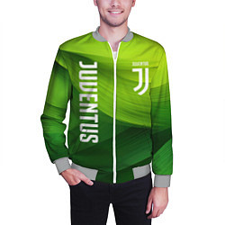 Бомбер мужской Ювентус лого на зеленом фоне, цвет: 3D-меланж — фото 2