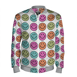 Бомбер мужской Smiley face, цвет: 3D-меланж