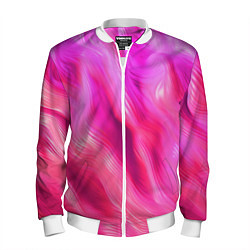 Бомбер мужской Pink abstract texture, цвет: 3D-белый