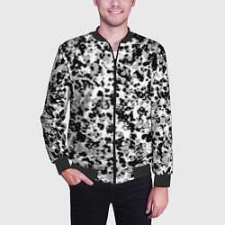 Бомбер мужской Пятнистый чёрно-серый паттерн, цвет: 3D-черный — фото 2