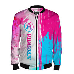 Бомбер мужской Aerosmith neon gradient style: по-вертикали, цвет: 3D-черный