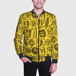 Бомбер мужской Пиво и аксессуары - жёлтый, цвет: 3D-черный — фото 2