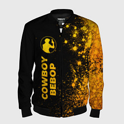 Бомбер мужской Cowboy Bebop - gold gradient: по-вертикали, цвет: 3D-черный