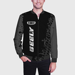 Бомбер мужской Geely speed на темном фоне со следами шин: по-верт, цвет: 3D-черный — фото 2