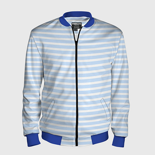 Мужской бомбер Полосатый морской стиль / 3D-Синий – фото 1