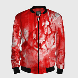 Бомбер мужской Кровь на белом, цвет: 3D-черный