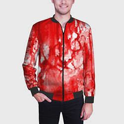 Бомбер мужской Кровь на белом, цвет: 3D-черный — фото 2