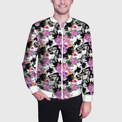 Бомбер мужской Череп бохо, цвет: 3D-белый — фото 2