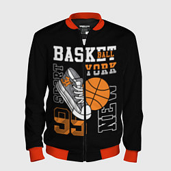 Бомбер мужской Basketball New York, цвет: 3D-красный