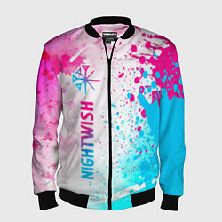 Бомбер мужской Nightwish neon gradient style по-вертикали, цвет: 3D-черный
