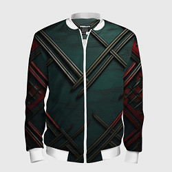 Бомбер мужской Диагональный узор в шотландском стиле, цвет: 3D-белый