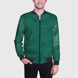 Бомбер мужской Серо-зеленые разводы, цвет: 3D-черный — фото 2