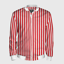 Бомбер мужской Красная полоса, цвет: 3D-белый