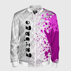 Бомбер мужской Garbage rock legends по-вертикали, цвет: 3D-белый