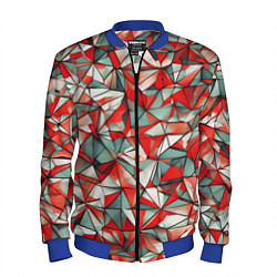 Бомбер мужской Маленькие красные треугольники, цвет: 3D-синий