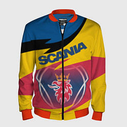 Бомбер мужской Scania logo, цвет: 3D-красный