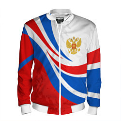 Бомбер мужской Россия - спортивная униформа, цвет: 3D-белый