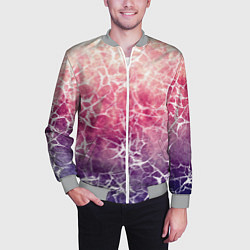 Бомбер мужской Абстракция - паутинка на сине-красном фоне, цвет: 3D-меланж — фото 2