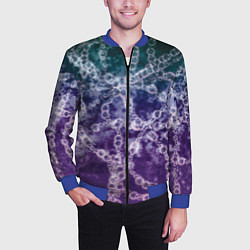 Бомбер мужской Абстракция - ДНК цепочка, цвет: 3D-синий — фото 2