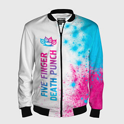 Бомбер мужской Five Finger Death Punch neon gradient style по-вер, цвет: 3D-черный