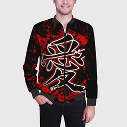 Бомбер мужской Иероглиф любовь, цвет: 3D-черный — фото 2