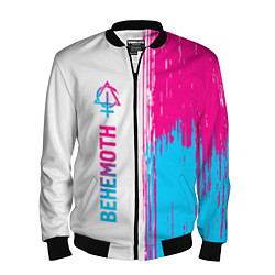 Бомбер мужской Behemoth neon gradient style по-вертикали, цвет: 3D-черный