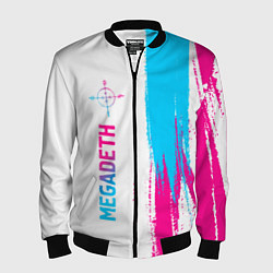 Бомбер мужской Megadeth neon gradient style по-вертикали, цвет: 3D-черный