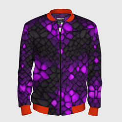 Бомбер мужской Фиолетовый трескающийся камень, цвет: 3D-красный