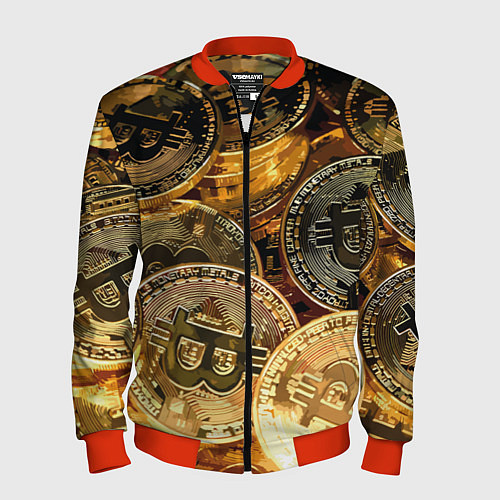 Мужской бомбер Золото цифровой эры / 3D-Красный – фото 1