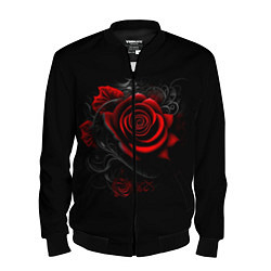 Бомбер мужской Алая роза, цвет: 3D-черный