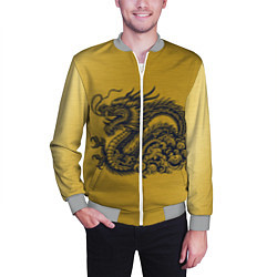 Бомбер мужской Дракон на золоте, цвет: 3D-меланж — фото 2