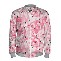 Бомбер мужской Стая розовых фламинго, цвет: 3D-меланж