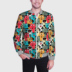 Бомбер мужской Мультяшные коты, цвет: 3D-меланж — фото 2