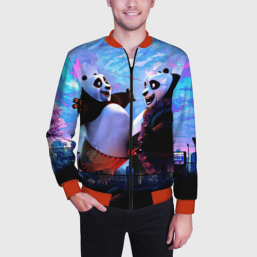 Мужской бомбер Кунг-фу Панда Friend / 3D-Красный – фото 3