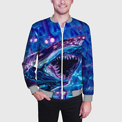 Бомбер мужской Фиолетовая акула, цвет: 3D-меланж — фото 2