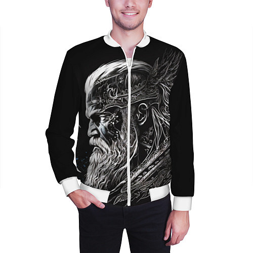 Мужской бомбер Лидер викингов / 3D-Белый – фото 3