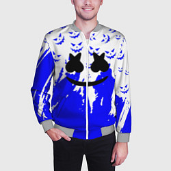 Бомбер мужской Marshmello dj blue pattern music band, цвет: 3D-меланж — фото 2